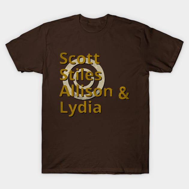 Scott, Stiles, Allison & Lydia T-Shirt by AlondraHanley